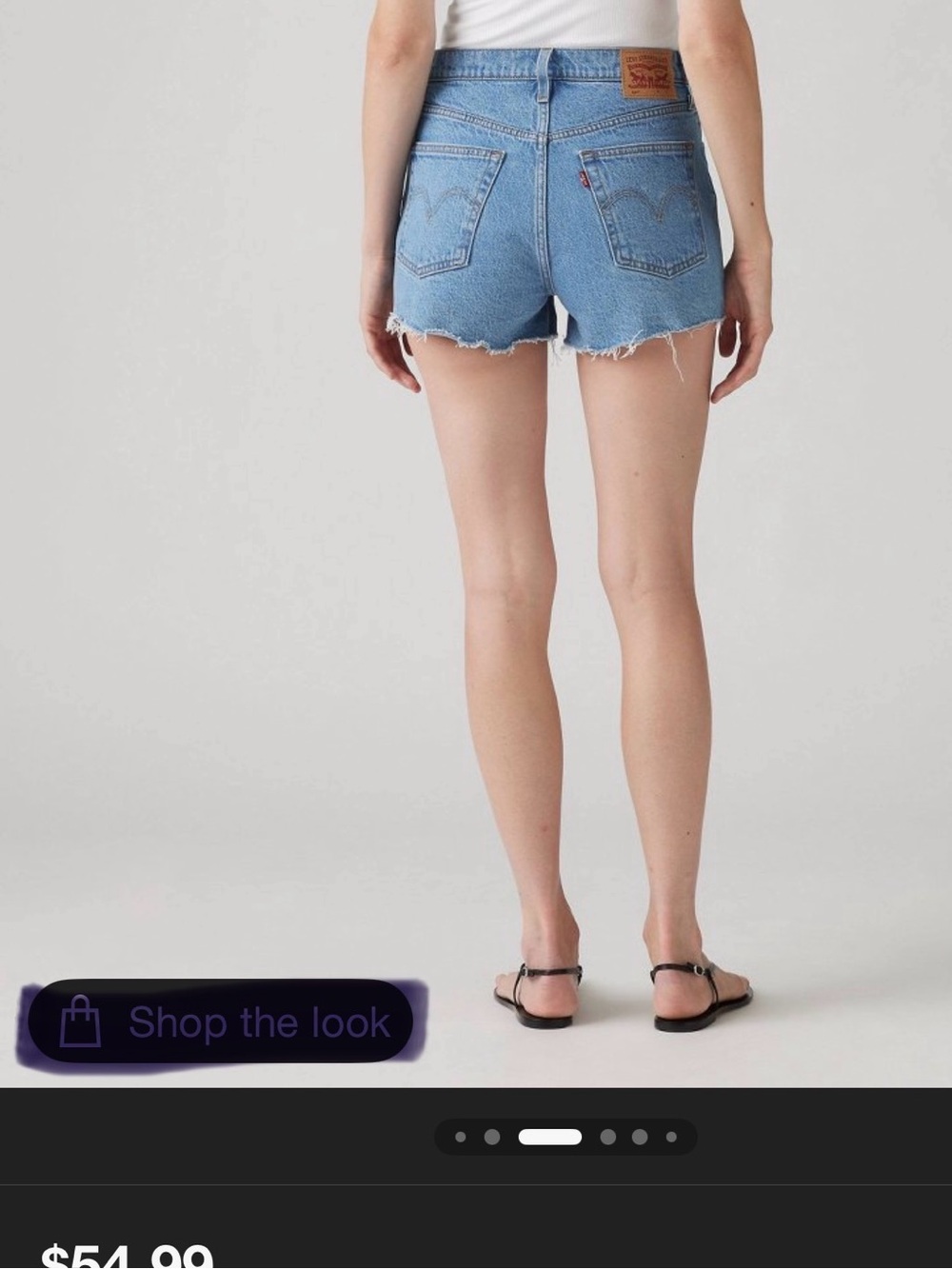 Levi's 501 Light Wash Frayed Hem Denim Shorts